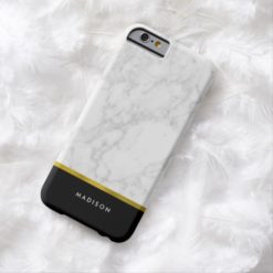 Marble Pattern and Faux Gold Foil Barely There iPhone 6 Case