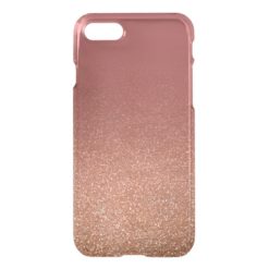 Marsala and Rose Gold Faux Glitter Ombre Fade iPhone 7 Case