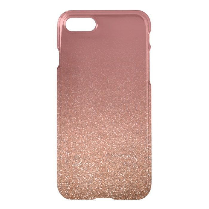 Marsala and Rose Gold Faux Glitter Ombre Fade iPhone 7 Case