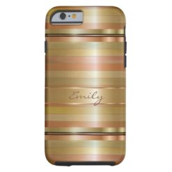 Metallic Gold And Copper Stripes 2 Tough iPhone 6 Case