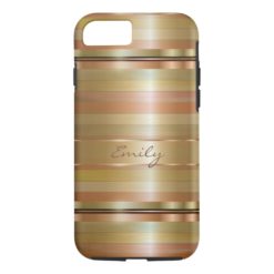 Metallic Gold And Copper Stripes 2 iPhone 7 Case