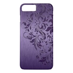 Metallic Purple Brushed Aluminum Purple Lace iPhone 7 Plus Case