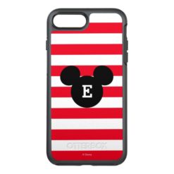 Mickey Head Silhouette Striped Pattern | Monogram OtterBox Symmetry iPhone 7 Plus Case