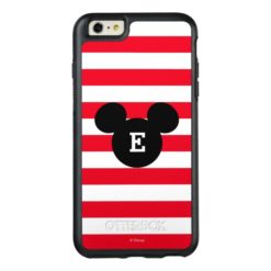 Mickey Head Silhouette Striped Pattern | Monogram OtterBox iPhone 6/6s Plus Case