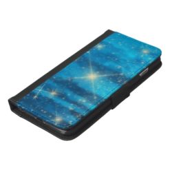 Midnight blue night sky with stars iPhone 6/6s plus wallet case