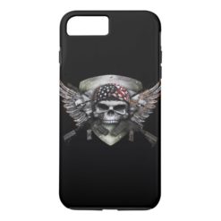 Military Skull With Crossed Gun Special Warfare iPhone 7 Plus Case
