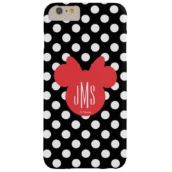 Minnie | Black and White Polka Dot Monogram Barely There iPhone 6 Plus Case