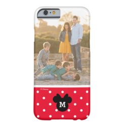 Minnie Red Polka Dot | Custom Photo & Monogram Barely There iPhone 6 Case