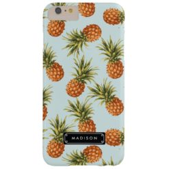 Mint Pineapple Personalized Barely There iPhone 6 Plus Case