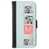 Mint and Coral Photo Collage Custom Monogram Wallet Phone Case For iPhone 6/6s