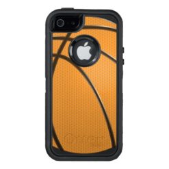 Modern Basketball Design in Orange and Black OtterBox Defender iPhone Case