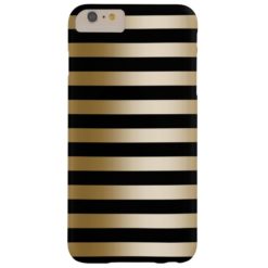 Modern Black & Gold Foil Stripes Barely There iPhone 6 Plus Case