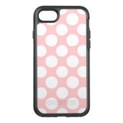 Modern Blush Pink White Polka Dots Pattern OtterBox Symmetry iPhone 7 Case