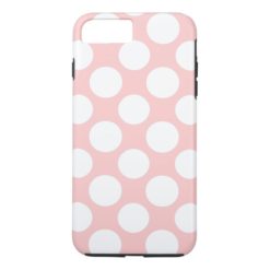 Modern Blush Pink White Polka Dots Pattern iPhone 7 Plus Case