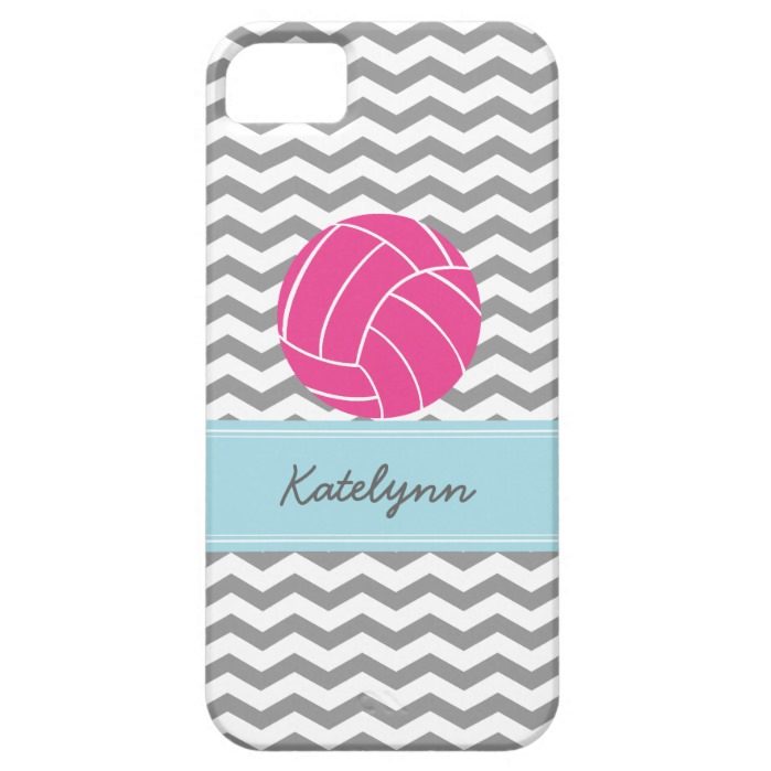 Modern Chevron Zigzag Pink Volleyball iPhone Case