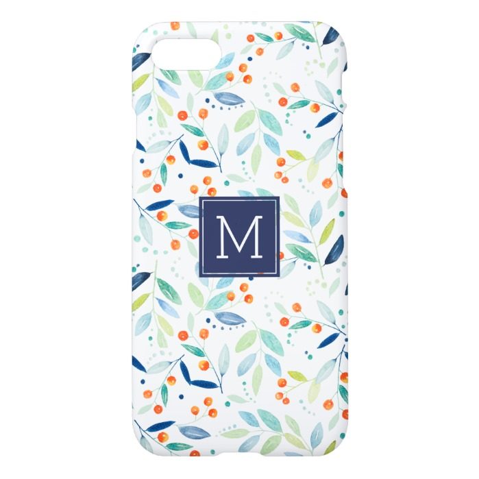 Modern Colorful Botanical Watercolors Illustration iPhone 7 Case