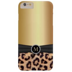 Modern Gold Monogram Leopard iPhone 6/6S Plus Barely There iPhone 6 Plus Case