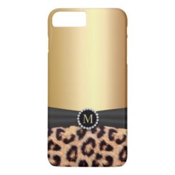 Modern Gold Monogram Leopard iPhone 7 Plus iPhone 7 Plus Case