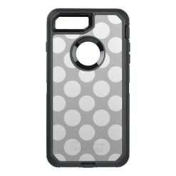 Modern Gray White Polka Dots Pattern OtterBox Defender iPhone 7 Plus Case