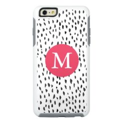 Modern Monogrammed Girly Hand drawn Dots Pattern OtterBox iPhone 6/6s Plus Case