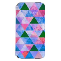 Modern Pink Blue & Green Geometric Design iPhone 6/6s Wallet Case