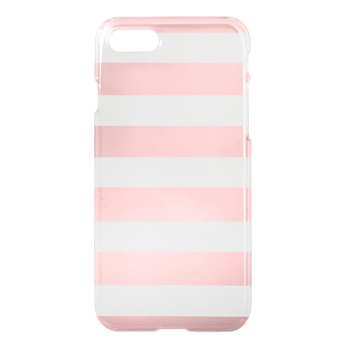 Modern Pink White Stripes Pattern iPhone 7 Case