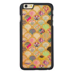 Modern Scallop Pattern Trendy Girly Gold Glitter Carved Maple iPhone 6 Plus Slim Case