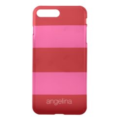Modern Striped Pattern with custom name iPhone 7 Plus Case