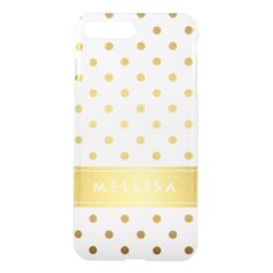 Modern Stylish Gold Glitter Polka Dots iPhone 7 Plus Case