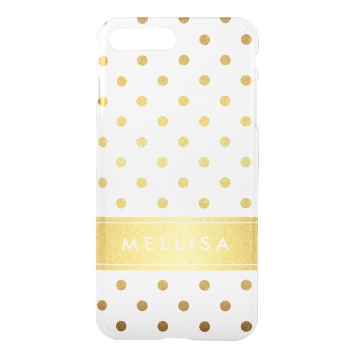 Modern Stylish Gold Glitter Polka Dots iPhone 7 Plus Case
