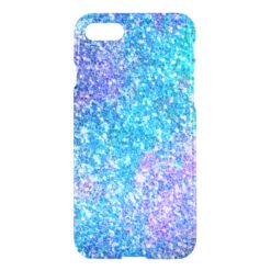 Modern Turquoise-Blue & Pink Glitter iPhone 7 Case