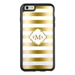 Modern White And Gold Stripes OtterBox iPhone 6/6s Plus Case