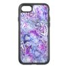 Modern blue purple hand drawn floral mandala OtterBox symmetry iPhone 7 case
