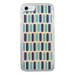 Modern blue teal watercolor strokes pattern Carved iPhone 7 case