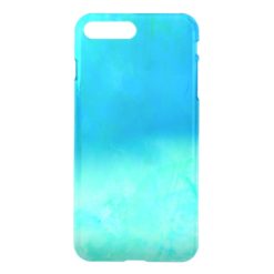 Modern bright blue turquoise ombre watercolor iPhone 7 plus case