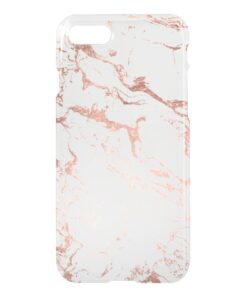 Modern chic faux rose gold white marble iPhone 7 case