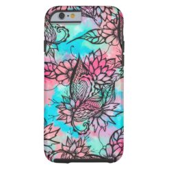 Modern floral watercolor hand drawn fall trend tough iPhone 6 case