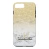 Modern gold ombre marble block personalized iPhone 7 plus case