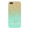 Modern gold ombre mint green block personalized case for iPhone SE/5/5s