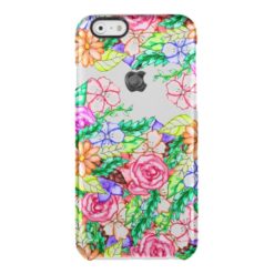 Modern hand painted pastel floral watercolor clear iPhone 6/6S case