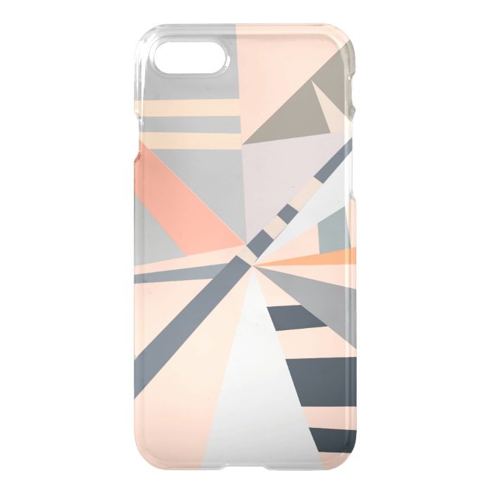 Modern pastel coral gray geometric pattern iPhone 7 case