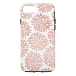 Modern rose gold geometric floral abstract iPhone 7 case