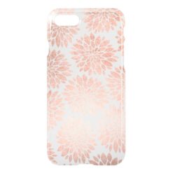 Modern rose gold glitter floral abstract geometric iPhone 7 case