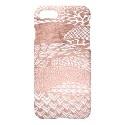 Modern stylish geometric rose gold pattern iPhone 7 case
