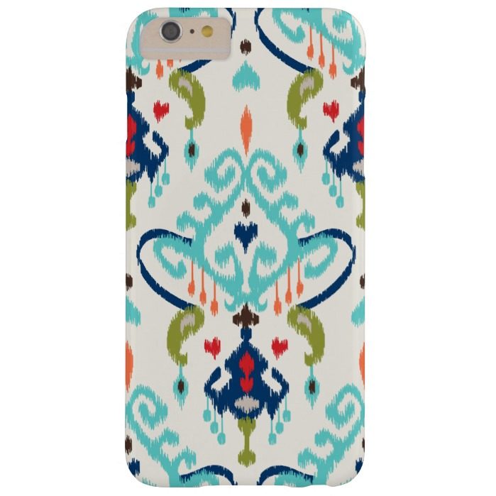 Modern teal navy red ikat tribal pattern barely there iPhone 6 plus case