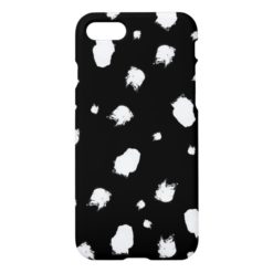 Modern trendy black white brush strokes iPhone 7 case