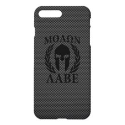 Molon Labe Warrior Laurels on Black Carbon iPhone 7 Plus Case
