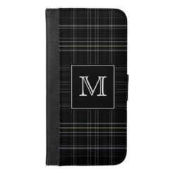 Monogram Black Plaid iPhone 6/6s Plus Wallet Case