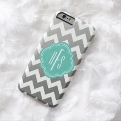Monogram Chevron Silver Foil Classy Pattern Barely There iPhone 6 Case