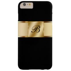 Monogram Classy Gold Style Barely There iPhone 6 Plus Case